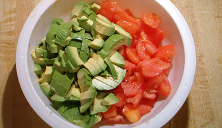 tomato and avocado