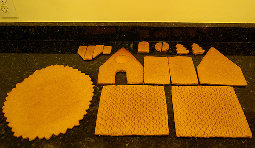 Gingerbread house parts